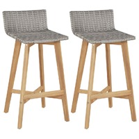  Bar Chairs 2 pcs Solid Acacia Wood