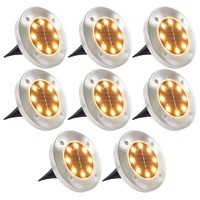  Solar Ground Lights 8 pcs LED Lights Warm White