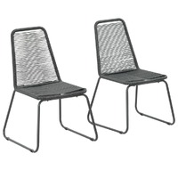  Outdoor Chairs 2 pcs Poly Rattan Black