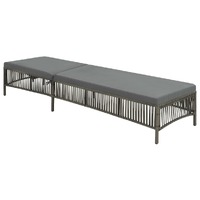  Sun Lounger with Cushion Poly Rattan Grey