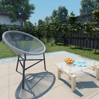  Garden Moon Chair Poly Rattan Grey