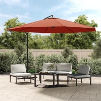  Cantilever Garden Parasol with Aluminium Pole 350 cm Terracotta