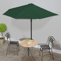  Garden Parasol with Aluminium Pole Green 300x155 cm Half
