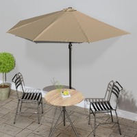  Garden Parasol with Aluminium Pole Taupe 300x155 cm Half