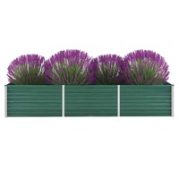  Garden Raised Bed Galvanised Steel 240x80x45 cm Green