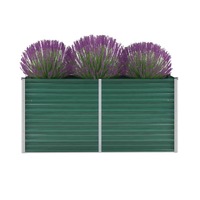  Garden Raised Bed Galvanised Steel 160x40x77 cm Green