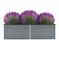  Garden Raised Bed Galvanised Steel 160x40x45 cm Grey