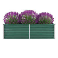  Garden Raised Bed Galvanised Steel 160x40x45 cm Green