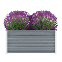  Garden Raised Bed Galvanised Steel 100x40x45 cm Grey