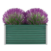  Garden Raised Bed Galvanised Steel 100x40x45 cm Green