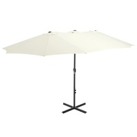  Garden Parasol with Aluminium Pole 460x270 cm Sand