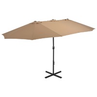 Garden Parasol with Aluminium Pole 460x270 cm Taupe