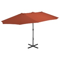  Garden Parasol with Aluminium Pole 460x270 cm Terracotta