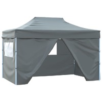  Foldable Tent Pop-Up with 4 Side Walls 3x4.5 m Anthracite