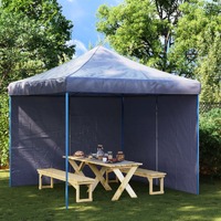  Party Tent Sidewall 2 pcs with Zipper PE Blue