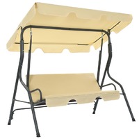  Garden Swing Bench Cream White 170x110x153 cm