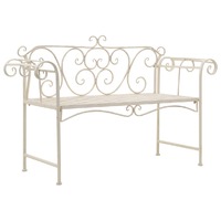 Garden Bench 132 cm Metal Antique White