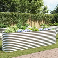  Garden Raised Bed 320x80x81 cm Galvanised Steel Silver