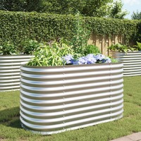  Garden Raised Bed 160x80x81 cm Galvanised Steel Silver