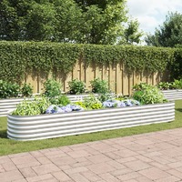  Garden Raised Bed 400x80x44 cm Galvanised Steel Silver