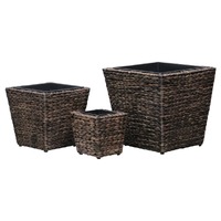 Raised Beds 3 pcs Water Hyacinth Brown