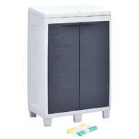  Garden Dustbin with 3 Bags Dark Grey 65x38x102 cm
