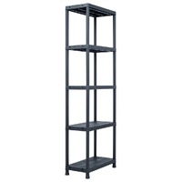  Storage Shelf Rack Black 125 kg 60x30x180 cm Plastic