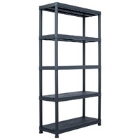  Storage Shelf Rack Black 250 kg 80x40x180 cm Plastic