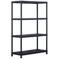  Storage Shelf Rack Black 220 kg 90x40x138 cm Plastic