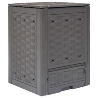  Garden Composter Brown 60x60x83 cm 300 L Plastic Rattan