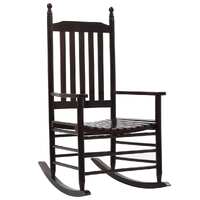  Rocking Chair with Curved Seat Brown Poplar Wood
