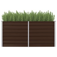 Raised Garden Bed Brown 160x80x77 cm Galvanised Steel