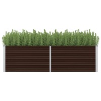  Garden Raised Bed Brown 160x40x45 cm Galvanised Steel