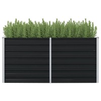  Raised Garden Bed Anthracite 160x80x77 cm Galvanised Steel