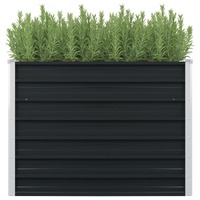  Raised Garden Bed Anthracite 100x100x77 cm Galvanised Steel