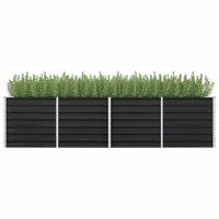  Garden Raised Bed Anthracite 320x80x77 cm Galvanised Steel