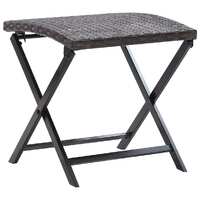  Folding Stool Poly Rattan Brown