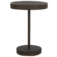  Garden Table Brown 75.5x106 cm Poly Rattan