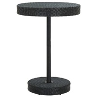 Garden Table Black 75.5x106 cm Poly Rattan