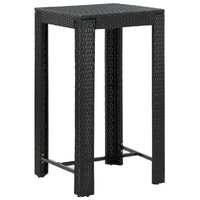 Garden Bar Table Black 60.5x60.5x110.5 cm Poly Rattan