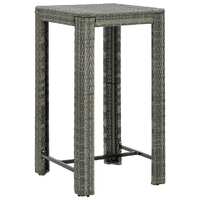  Garden Bar Table Grey 60.5x60.5x110.5 cm Poly Rattan