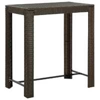 Garden Bar Table Brown 100x60.5x110.5 cm Poly Rattan