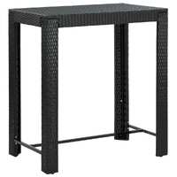  Garden Bar Table Black 100x60.5x110.5 cm Poly Rattan