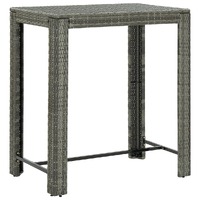  Garden Bar Table Grey 100x60.5x110.5 cm Poly Rattan