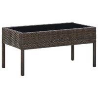  Garden Table Brown 75x40x37 cm Poly Rattan