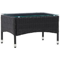  Coffee Table Black 60x40x36 cm Poly Rattan