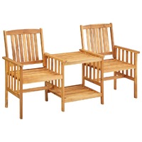  Garden Chairs with Tea Table 159x61x92 cm Solid Acacia Wood