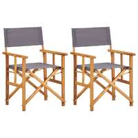  Director&#39;s Chairs 2 pcs Solid Acacia Wood