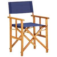  Director&#39;s Chair Solid Acacia Wood Blue
