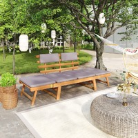  2-in-1 Garden Daybed with Cushion 190 cm Solid Acacia Wood